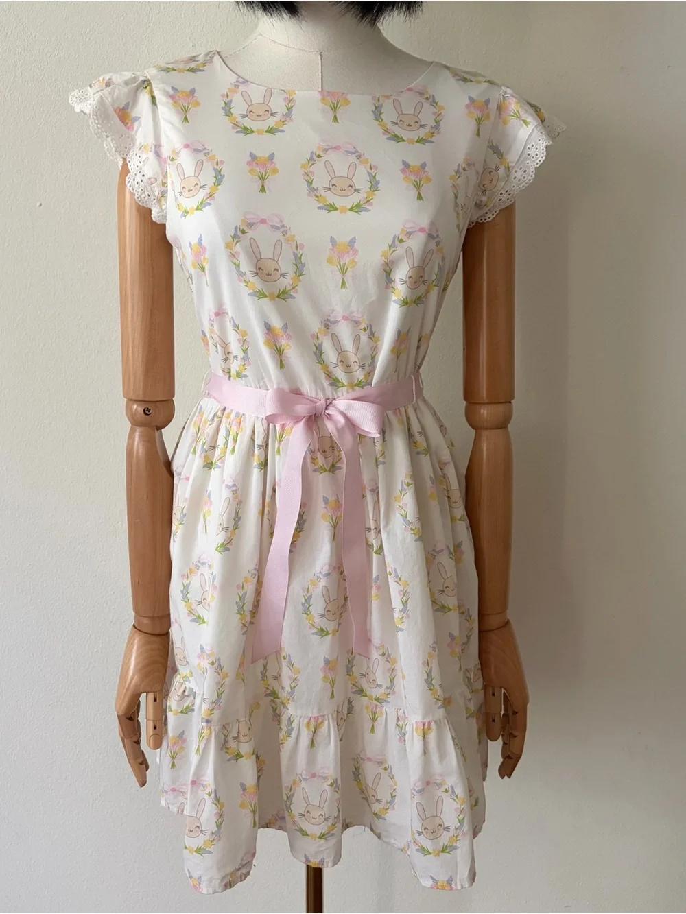 The Children's Place Easter Bunny Floral Ribbon Dress Size 16 Girls/Teens